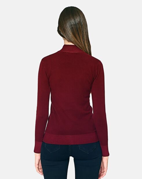 Pull en Maille mélangée bordeaux