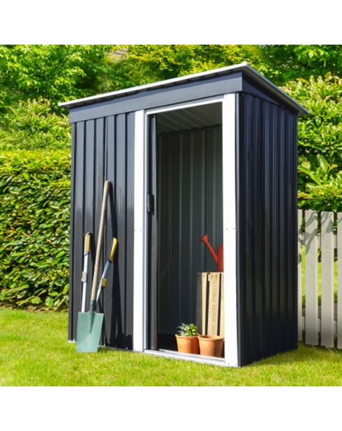 Abri de jardin Lima gris/blanc - 80x162x181 cm