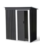 Abri de jardin Lima gris/blanc - 80x162x181 cm