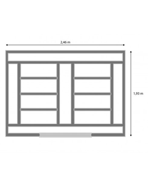 Abri de jardin Tulum avec base gris/blanc - 196.5x246.5x178 cm