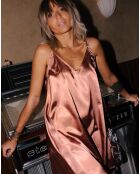 Robe courte en satin bronze Shortdress bronze
