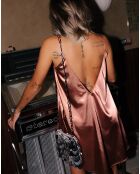Robe courte en satin bronze Shortdress bronze