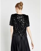 Top en Velours & Sequins Casey noir