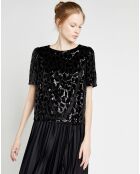 Top en Velours & Sequins Casey noir