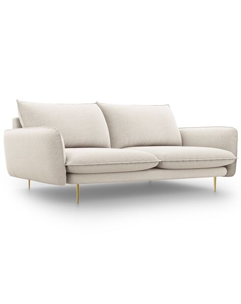 Canapé tissu 3 places Vienna beige clair - 200x92x95 cm