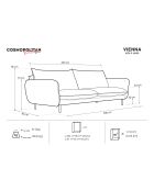 Canapé tissu 4 places Vienna beige clair - 230x92x95 cm