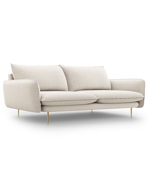 Canapé tissu 4 places Vienna beige clair - 230x92x95 cm