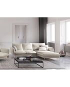 Canapé d'angle droit tissu 5 places Vienna beige clair - 255x170x95 cm