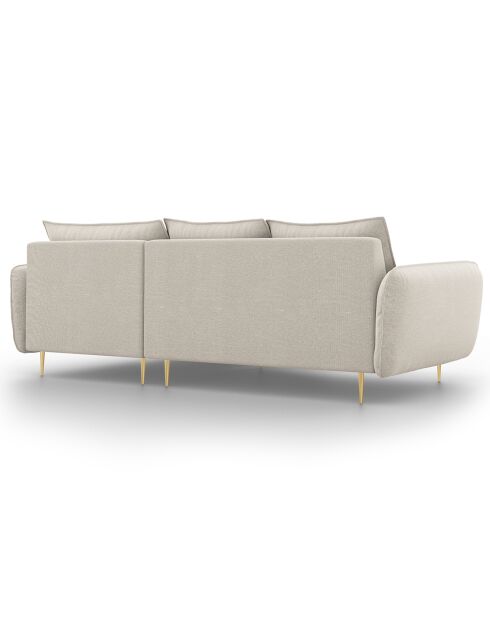Canapé d'angle droit tissu 5 places Vienna beige clair - 255x170x95 cm