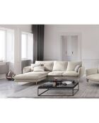 Canapé d'angle gauche tissu 5 places Vienna beige clair - 255x170x95 cm