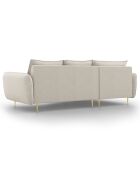 Canapé d'angle gauche tissu 5 places Vienna beige clair - 255x170x95 cm