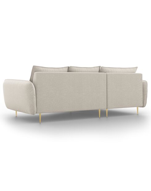 Canapé d'angle gauche tissu 5 places Vienna beige clair - 255x170x95 cm