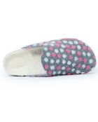 Chaussons Angel Dots gris/blanc/rose