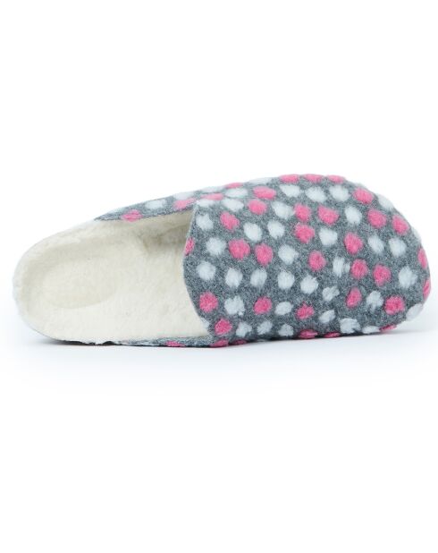 Chaussons Angel Dots gris/blanc/rose