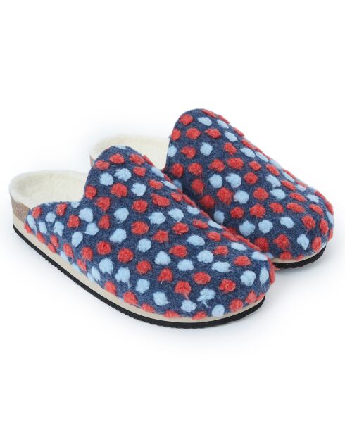 Chaussons Angel Dots bleu marine/bleu ciel/rose