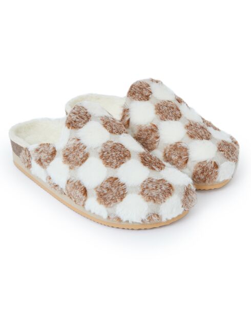 Chaussons Angel Pois marron/blanc