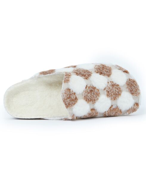 Chaussons Angel Pois marron/blanc