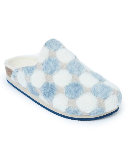 Chaussons Angel Pois bleu ciel/blanc