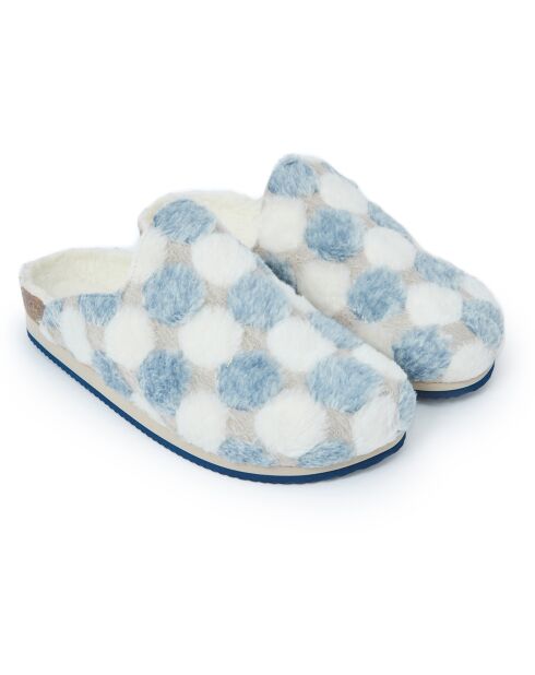 Chaussons Angel Pois bleu ciel/blanc