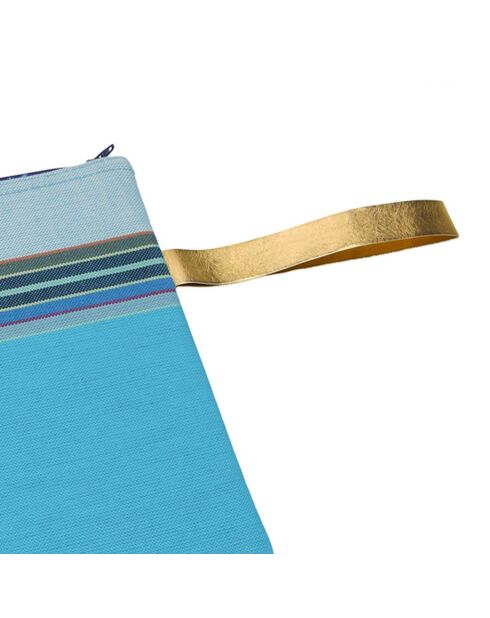 Pochette de plage Cap Ferret bleue - 28x21 cm