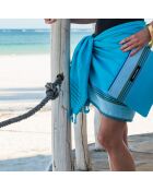 Pochette de plage Cap Ferret bleue - 28x21 cm