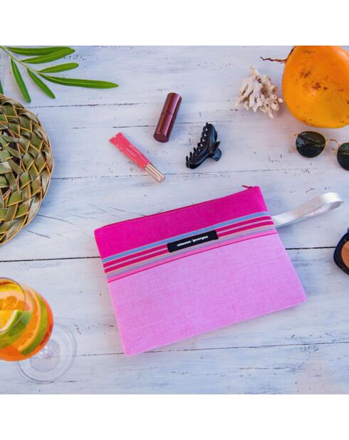 Pochette de plage Nyali rose - 28x21 cm