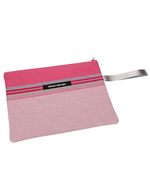 Pochette de plage Nyali rose - 28x21 cm