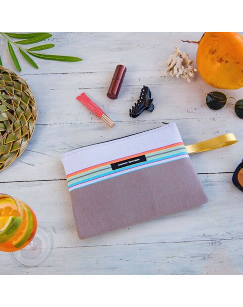 Pochette de plage Nomad beige - 28x21 cm