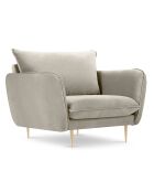 Fauteuil en Velours Vienna beige - 97x94x95 cm