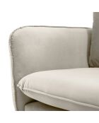 Fauteuil en Velours Vienna beige - 97x94x95 cm