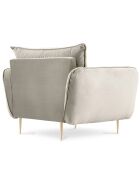 Fauteuil en Velours Vienna beige - 97x94x95 cm