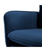 Fauteuil en Velours Vienna bleu roi - 97x94x95 cm