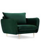 Fauteuil en Velours Vienna vert bouteille - 97x94x95 cm