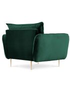 Fauteuil en Velours Vienna vert bouteille - 97x94x95 cm