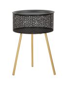 Table ronde Blacky noir/doré - D.35x50 cm