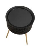 Table ronde Blacky noir/doré - D.35x50 cm