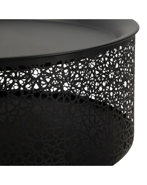 Mesa redonda Blacky negra/dorada - D.35x50 cm