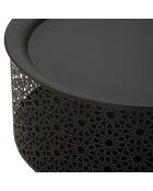 Table ronde Blacky noir/doré - D.35x50 cm