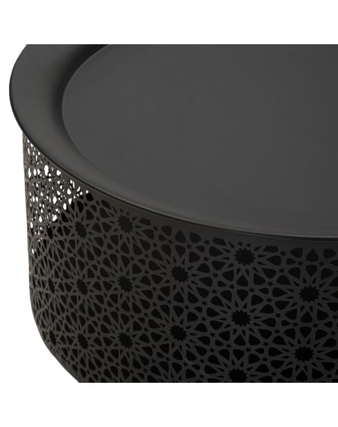 Mesa redonda Blacky negra/dorada - D.35x50 cm