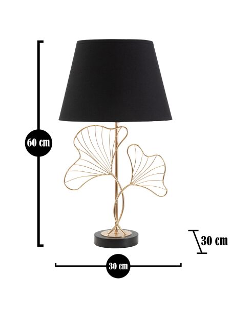 Lampe de table Leaves noir/doré - D.30x60 cm
