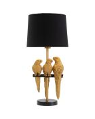 Lampe de table Perroquets noir/doré - D.30x62.5 cm