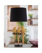 Lampe de table Perroquets noir/doré - D.30x62.5 cm