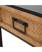 Table de chevet Hanoi noir/marron - 45x40x51.5 cm
