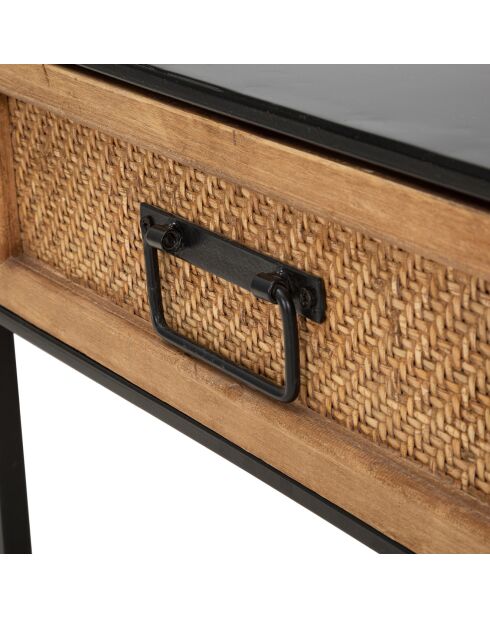 Table de chevet Hanoi noir/marron - 45x40x51.5 cm