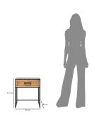 Table de chevet Hanoi noir/marron - 45x40x51.5 cm