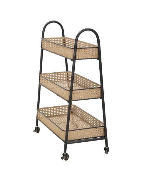 Carrello Fuji beige/nero - 60x30x80 cm