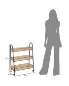 Chariot Fuji beige/noir - 60x30x80 cm