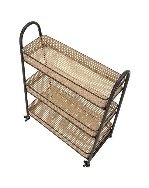 Carrello Fuji beige/nero - 60x30x80 cm