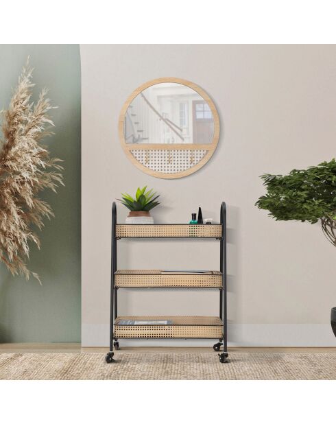 Carrello Fuji beige/nero - 60x30x80 cm