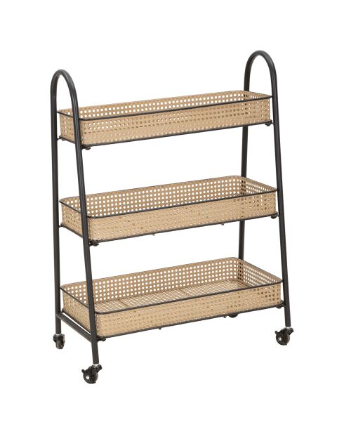 Carrello Fuji beige/nero - 60x30x80 cm